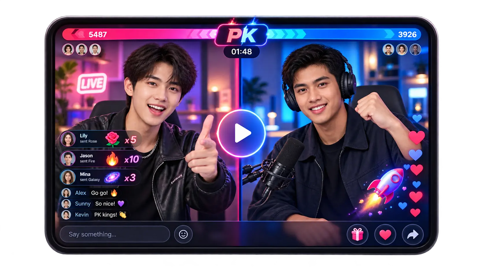 TikTok PK 直播画面